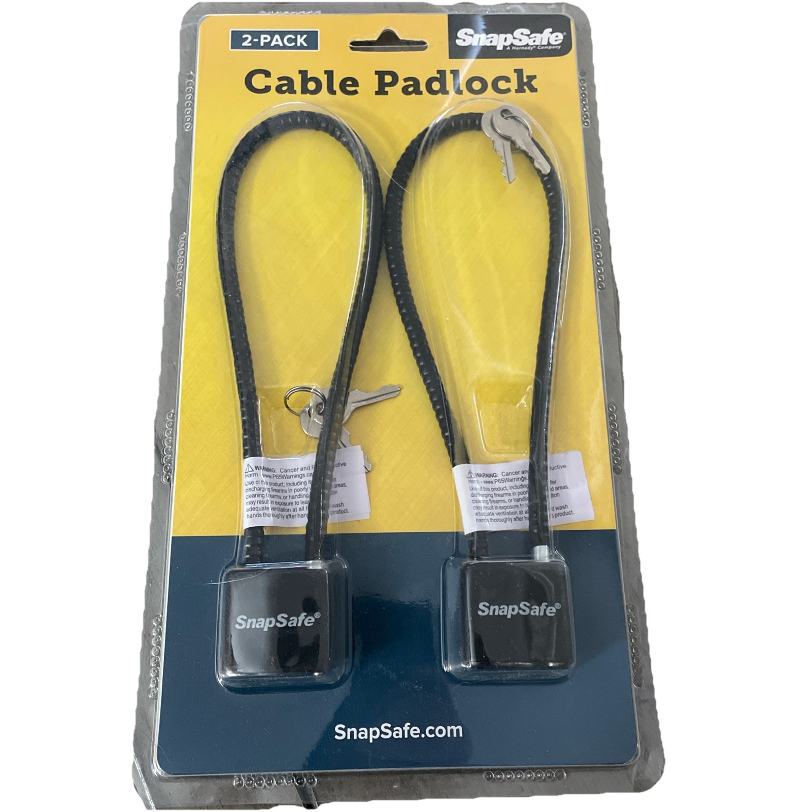 Snapsafe Lock Box Security Cable With Padlock And Keys Solid Steel Black - 75281