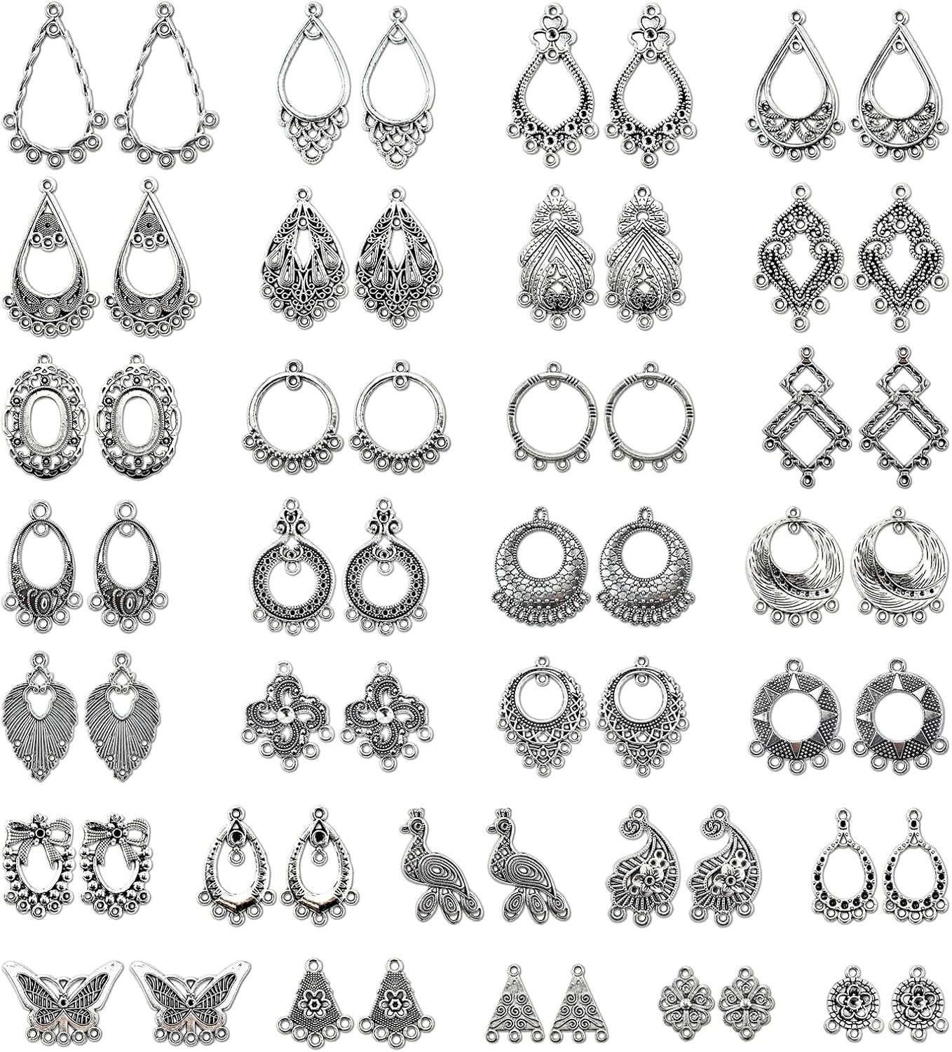 Tibetan Silver Earring Chandelier Jewelry Kit 30 Pair
