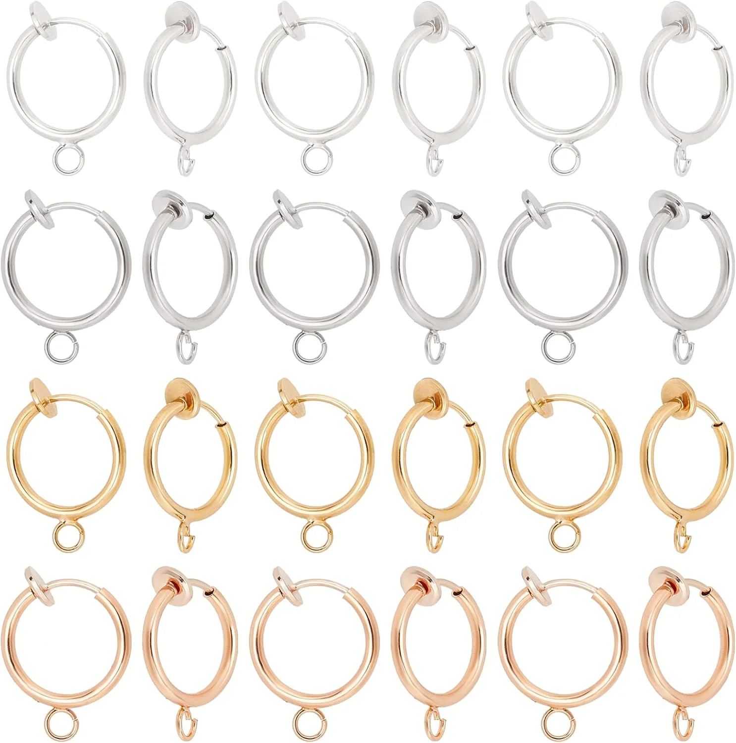 40PCS Clip-On Earring Converters 4 Colors DIY Non-Pierced Findings