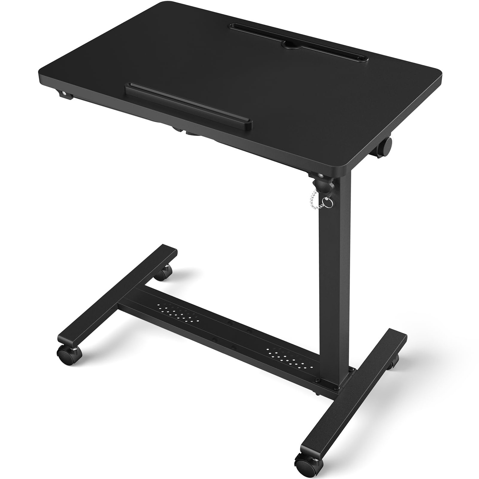 Eocnrhe Adjustable Overbed Bedside Table Hospital Bed Table Wheels Portable Roll