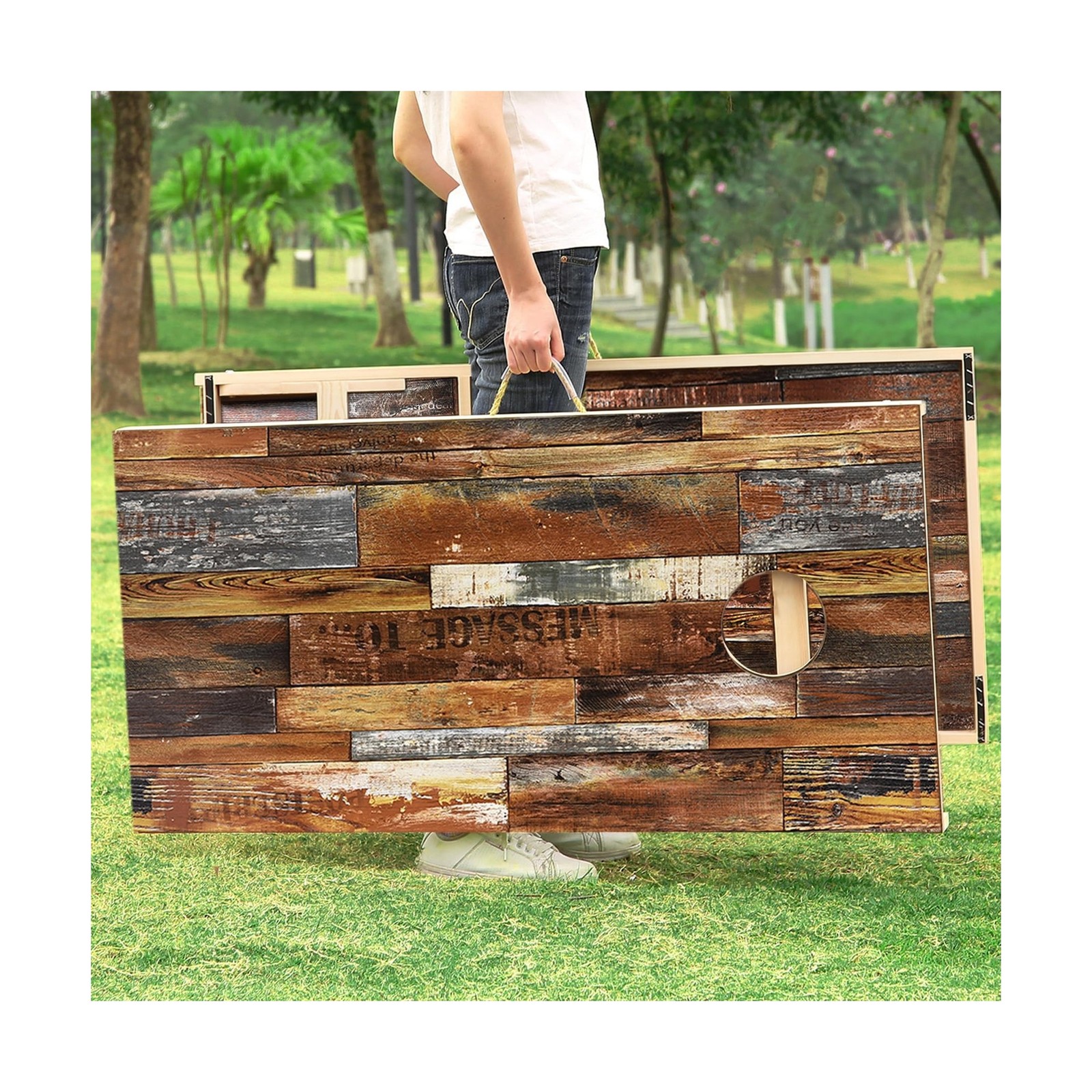 Sportdo 4x2 ft Solid Wood Cornhole Set with 8 Bean Bags, Regulation Size Corn...