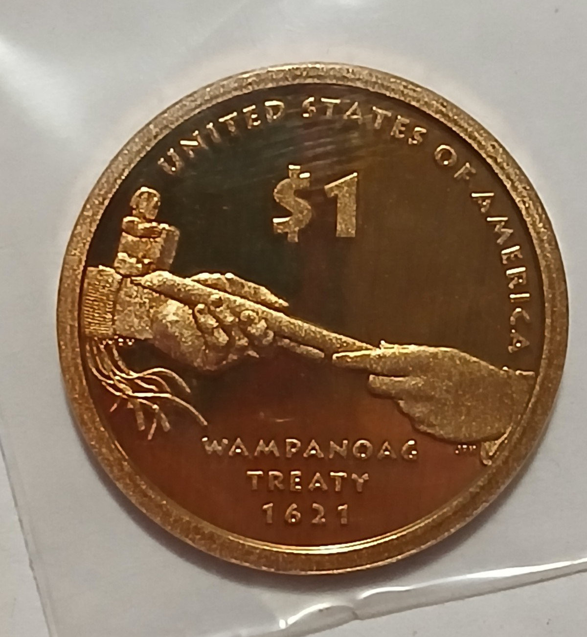 2011-S Proof Native American $1 Dollar Coin San Francisco Wampanoag Treaty