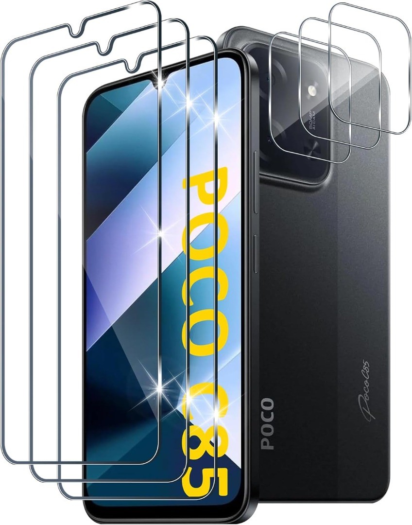 For Xiaomi Poco C85 Tempered Glass Screen Protector & Rear Camera Lens Cover