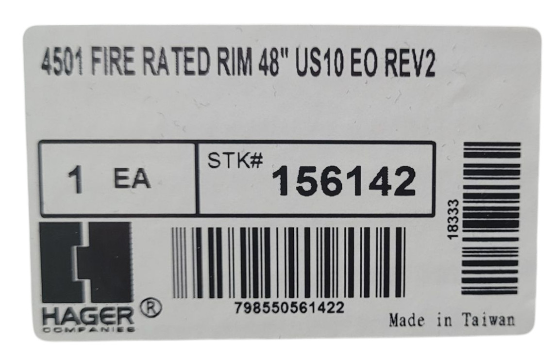 Hager Fire Rated Rim Exit Device 36" US10 FIRE SALE!!