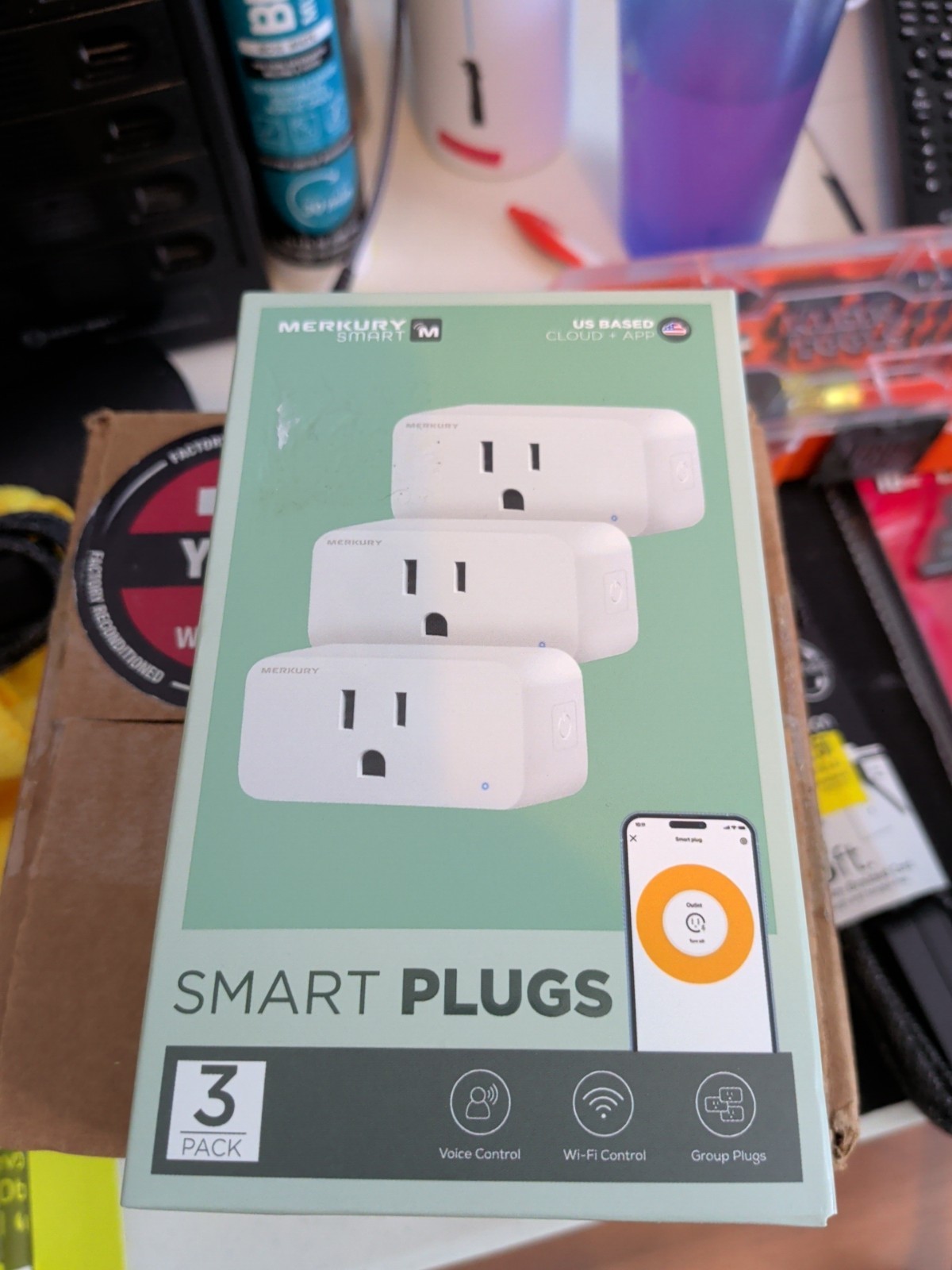 Merkury Smart Wi-Fi Plug, Compatible W Alexa & Google Assistant, 3 Pack, 15 Amp