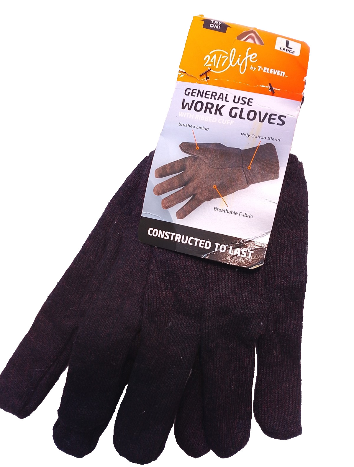 New 24/7 Life by 7-11 General use work gloves size large