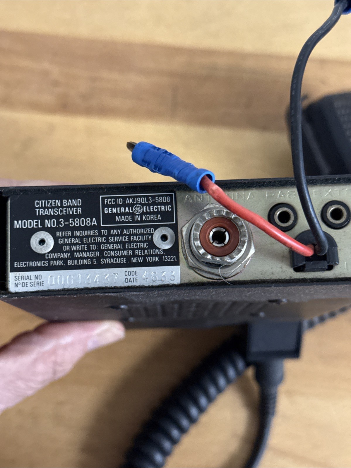 Vintage General Electric GE Model 3-58080A CB transceiver - UNTESTED