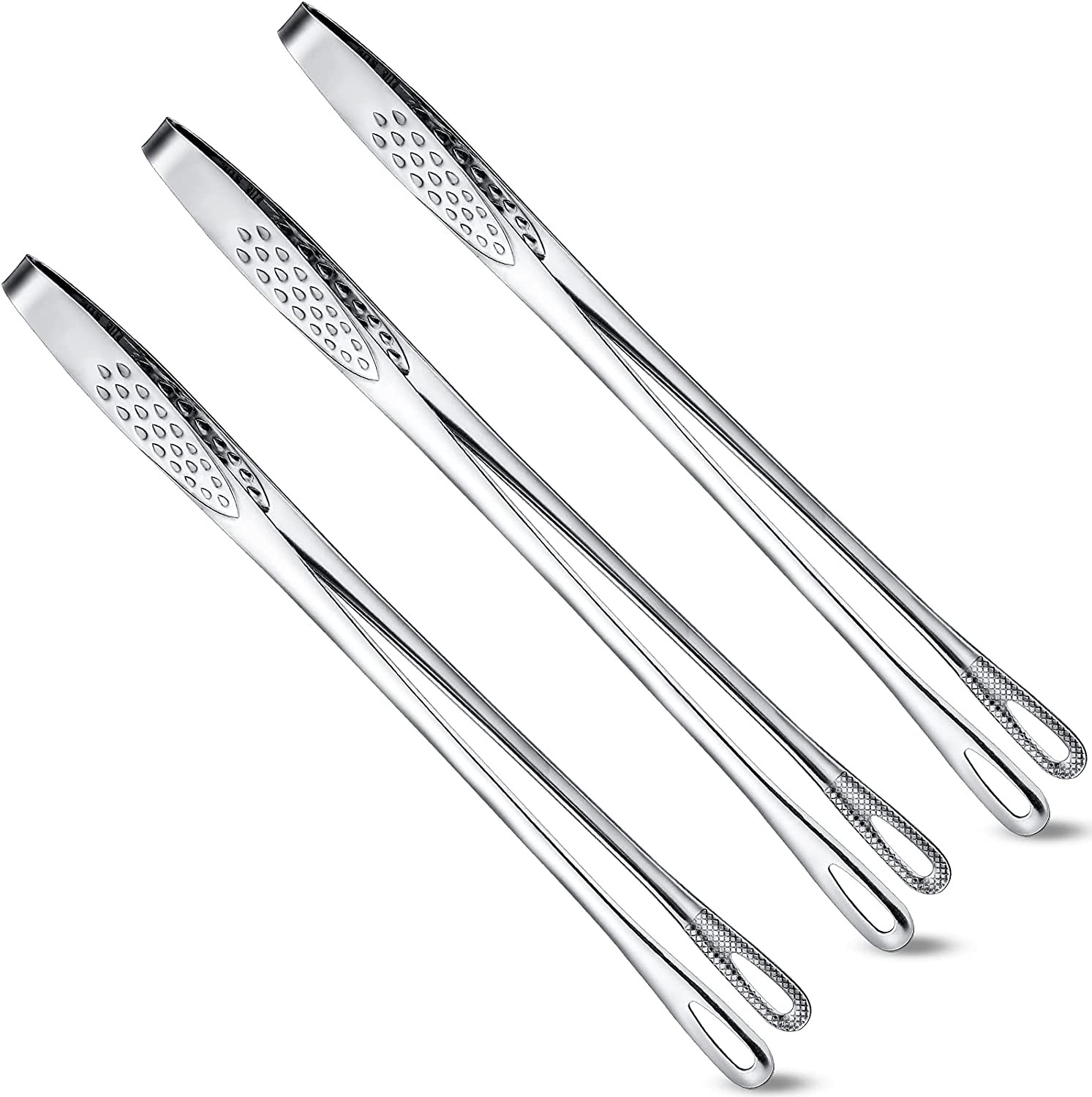 3 Pcs Kitchen Tongs Korean BBQ Tweezers for Cooking Stainless Steel Kitchen Twee