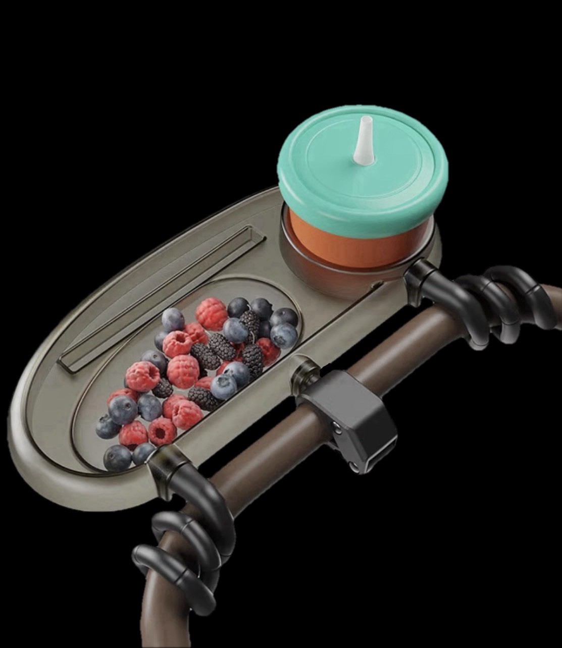 3-in-1 Universal Stroller Accessory Snack Tray with Cup & Phone Holder