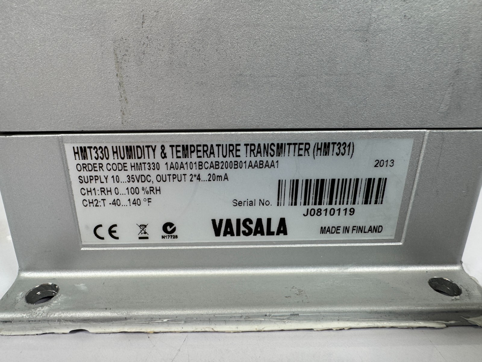 Vaisala Humidity and Temperature Transmitter Part Number HMT331