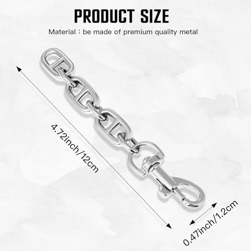 2 Pcs Silver Bag Extender Purse Strap Extender 4.7 Inch Strap Extender for