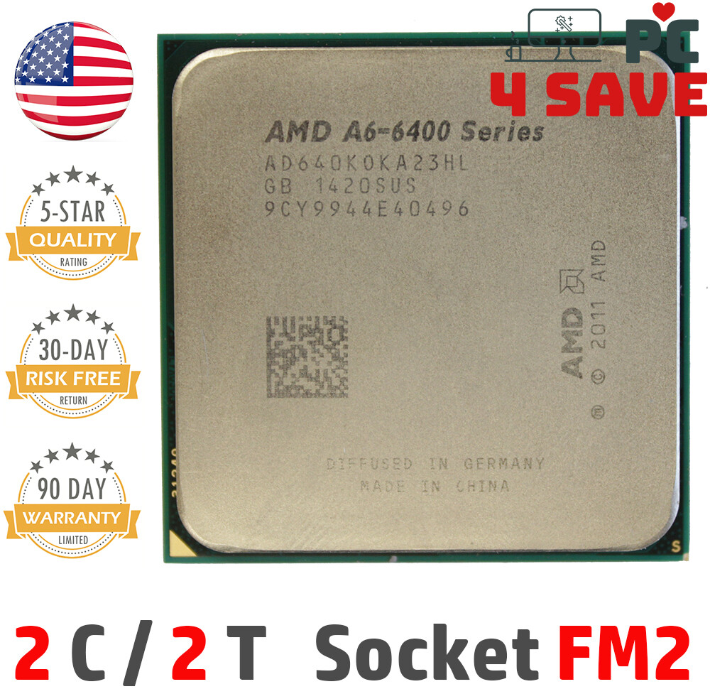 AMD A6-6400B CPU 3.9 GHz 2-Core Socket FM2 Richland Desktop CPU AD640BOKA23HL