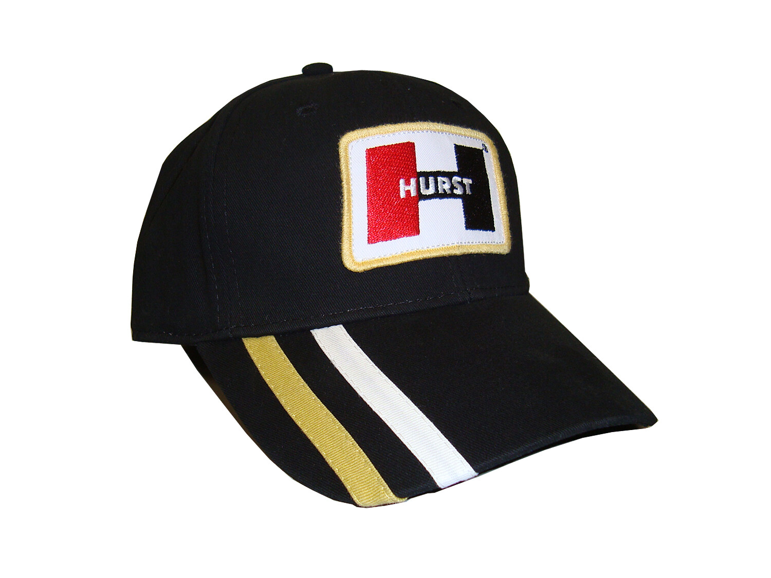 Hurst Stripe Embroidered Adjustable Black Hat