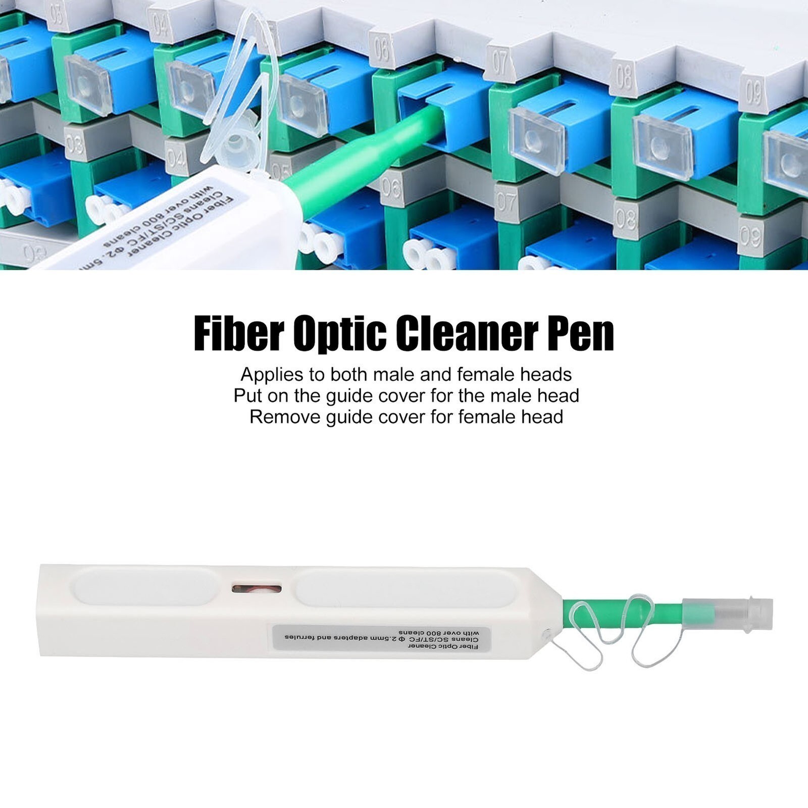 Fiber Cleaner Pen 2.5mm Fiber Optic Connectors Cleaning Tool for SC ST FC End