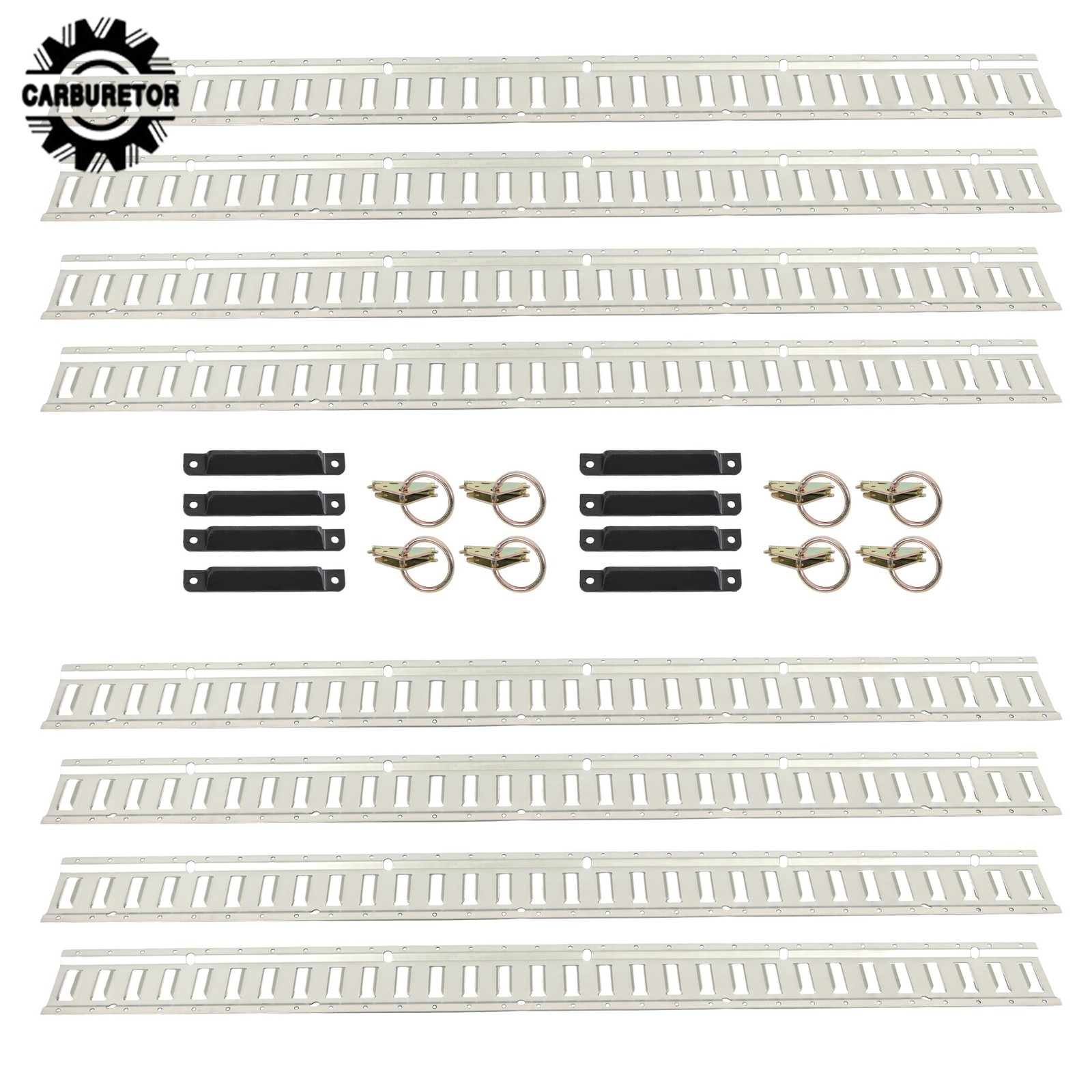 Silver 24 Pack 60" E Track Rail Sections With Mounting Hardware Fit For Trucks