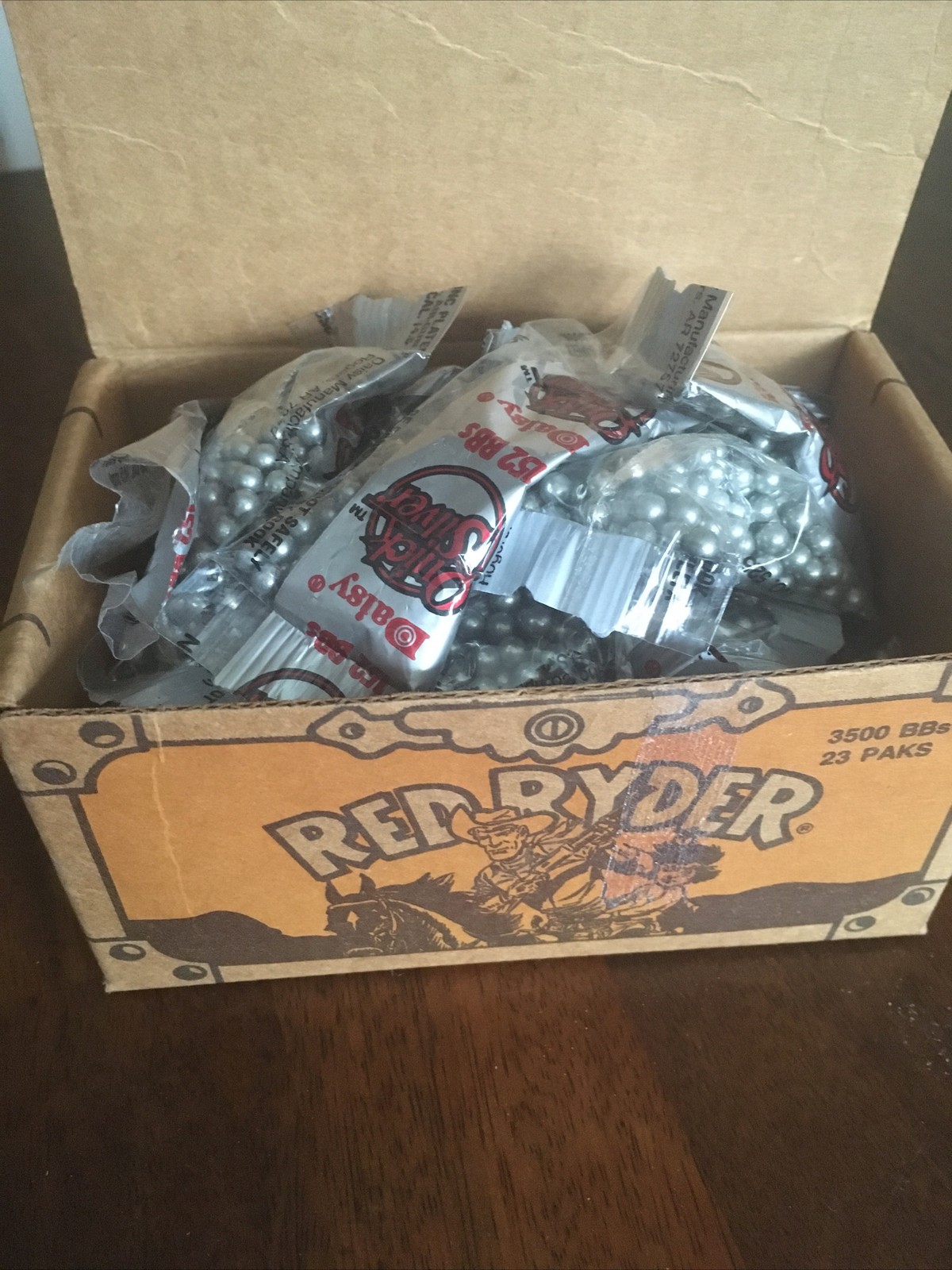 vintage 80s Daisy Red Ryder BB strongbox 3500 23 Paks Quick Silver Box