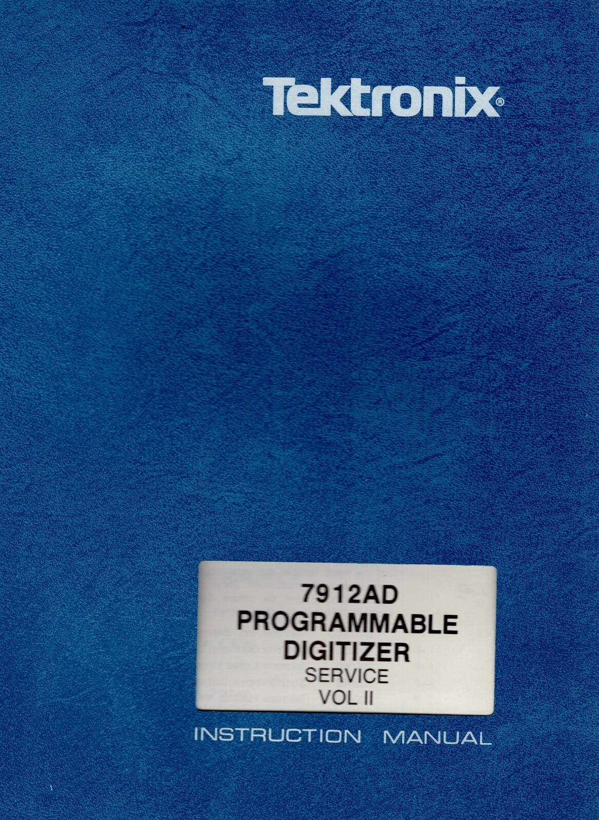 Original Tektronix 7912AD Programmable Digitizer Service Manual Vol II 070-2385