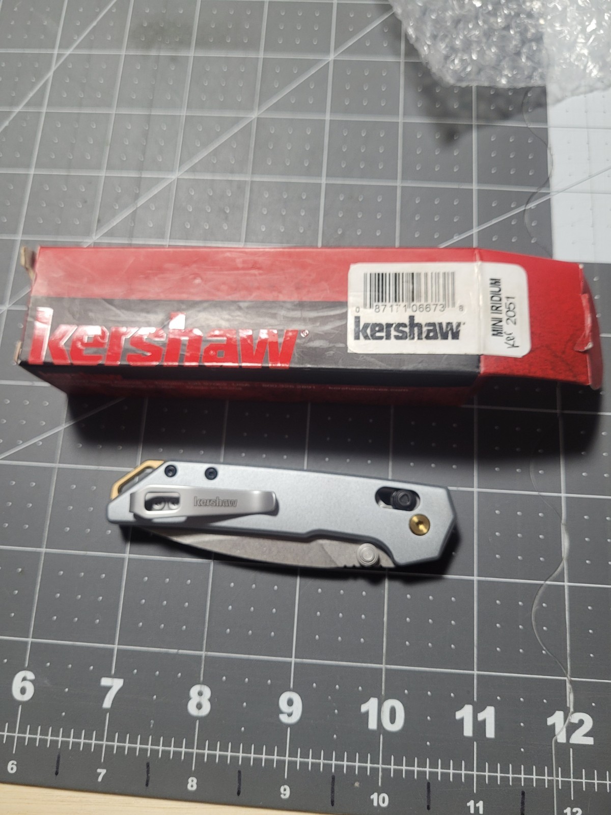 Kershaw 2051 Mini Iridium Folding Pocket Knife DuraLock, Ice Blue