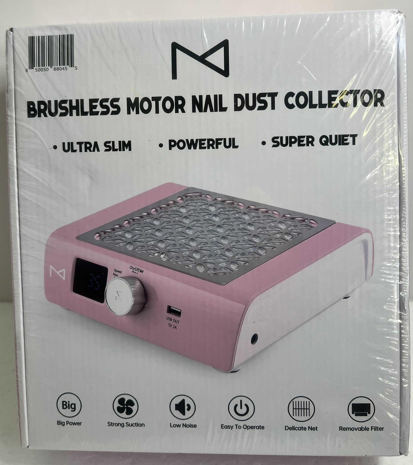 Sealed! DustPro Cordless Rechargeable Nail Dust Collector 45K RP Powerful Pink