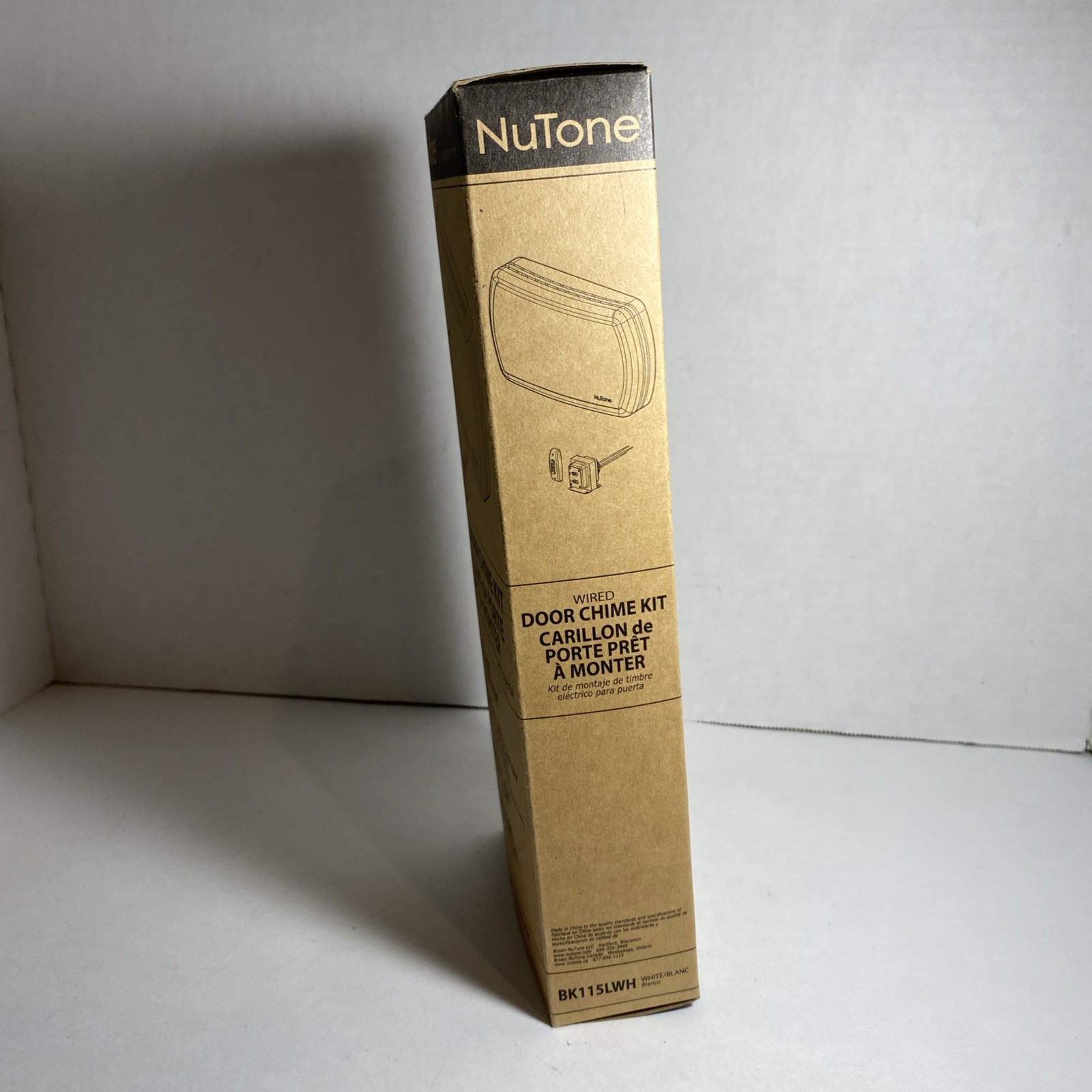 Broan NuTone Lighted Rectangular Pushbutton Doorbell Kit Two Tone Chime