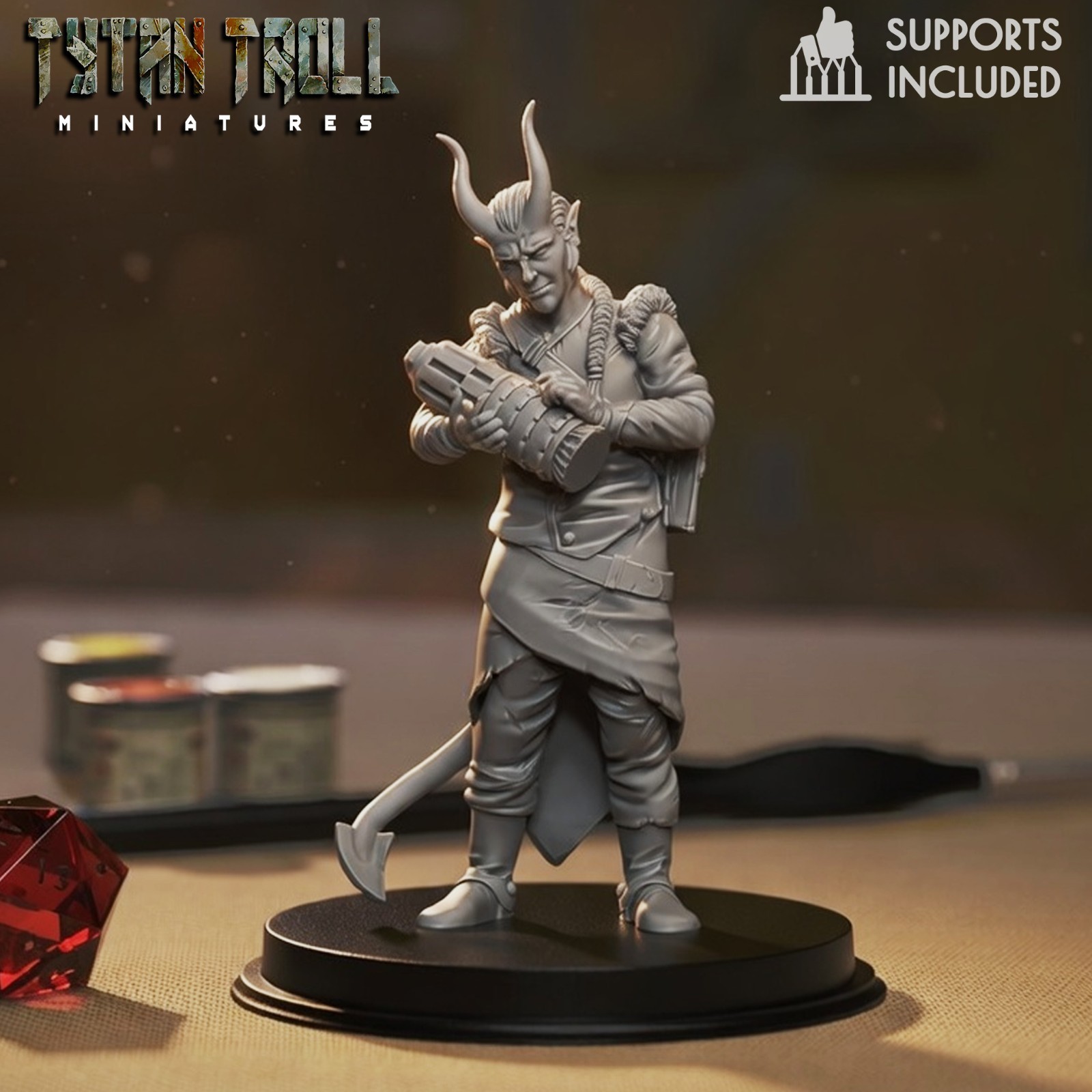 Dungeons & Dragons - Playable Character Male Tiefling - Bard