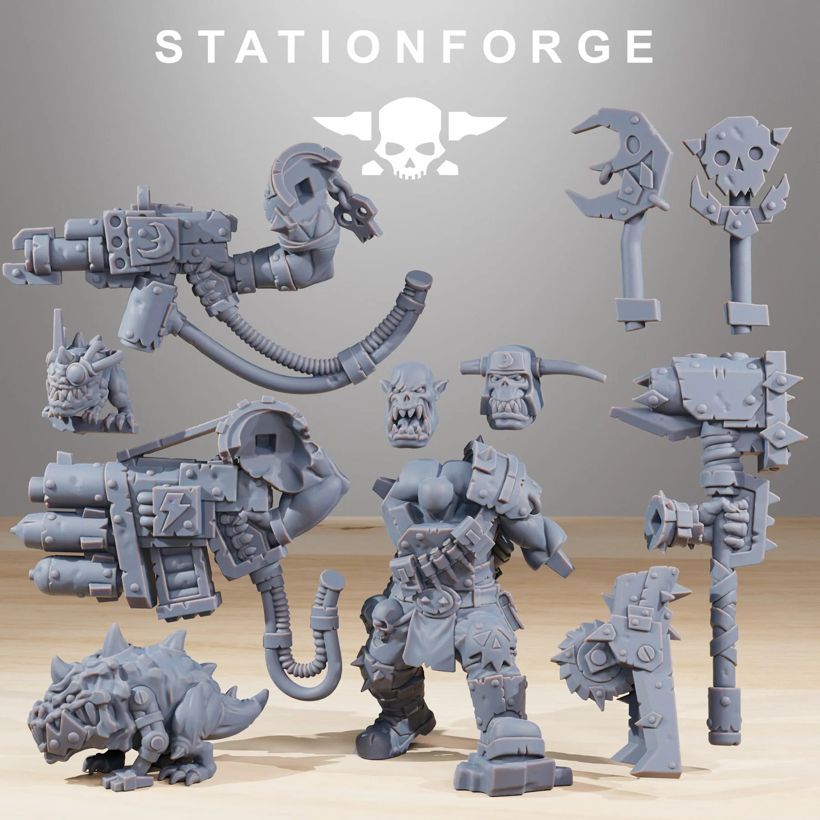 Orkaz Blackskull Ork Commander Wargame Proxy Miniatures StationForge