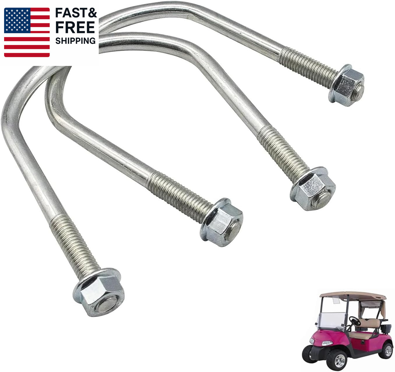 Drive-Up Golf Cart Rear Leaf Spring U Bolt Fits for EZGO RXV 2008-Up Golf Carts