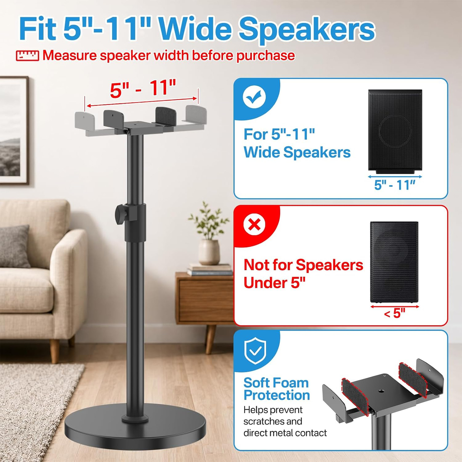 Adjustable Speaker Stand Pair for Samsung Rear Speaker