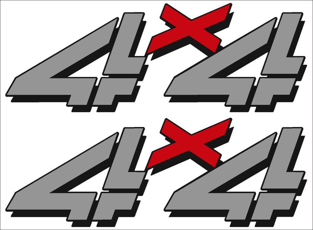 4X4 Replacement Logo / PAIR / Gray RX Vinyl Truck Chevy GMC Graphic Decal Set