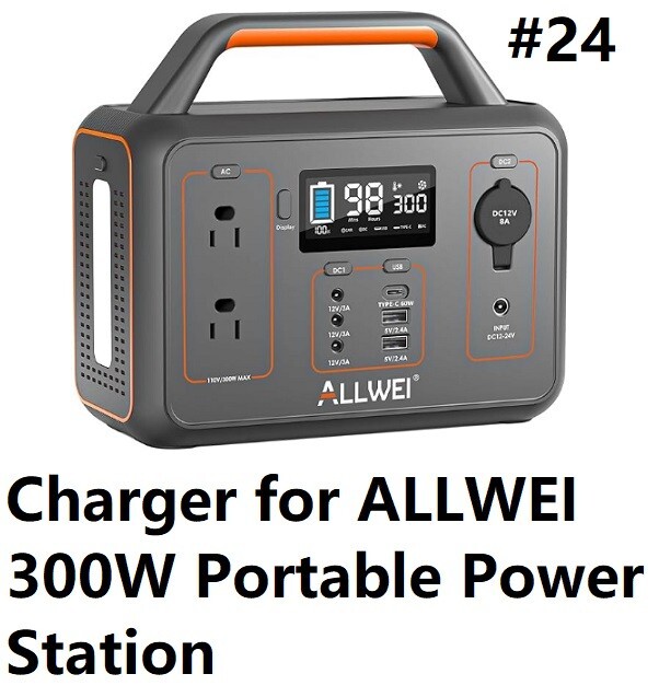 🔥ac adpater battery Charger For ALLWEI 300W Portable Power Station Bank