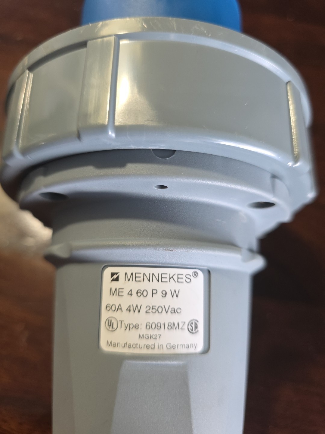 Mennekes ME460P9W Male Power Plug 4 Pin Connector 4W 250V 60A -great Condition