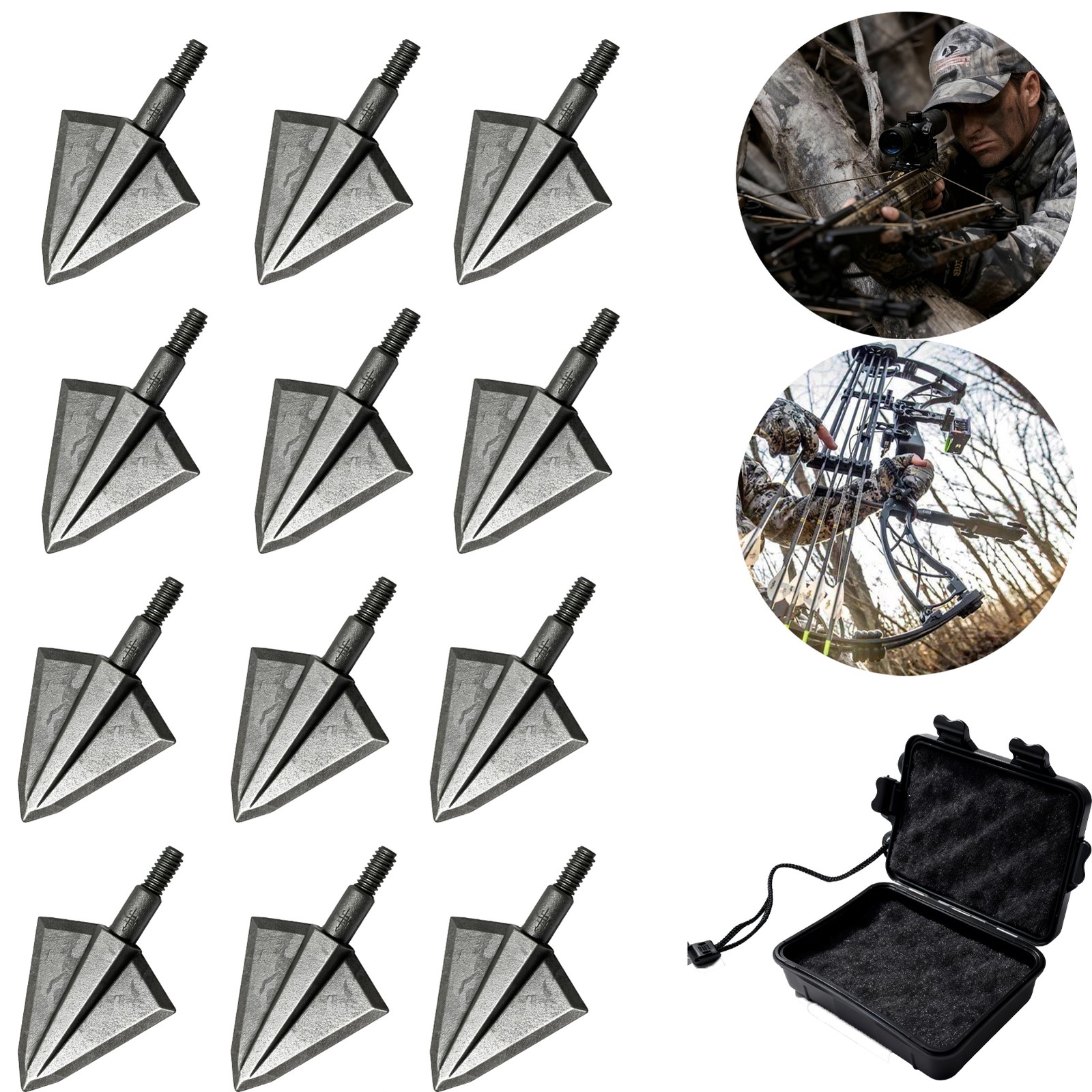 12Pcs 150Grain Hunting stainless steel Broadheads Crossbolt Bow Tips Crossbow
