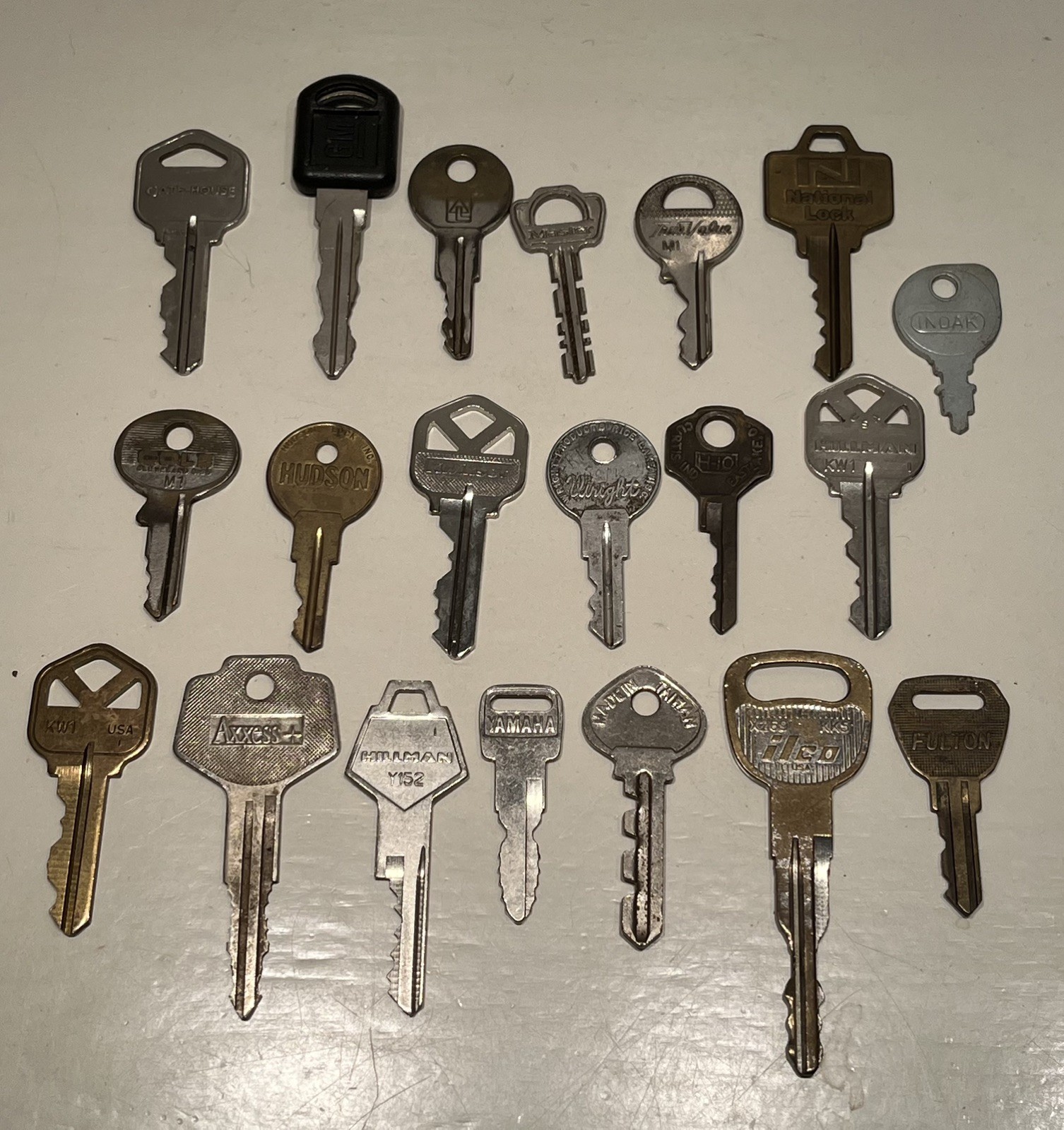 20 Key Collection Metal All marked & different YAMAHA, WRIGHT, HUDSON & More