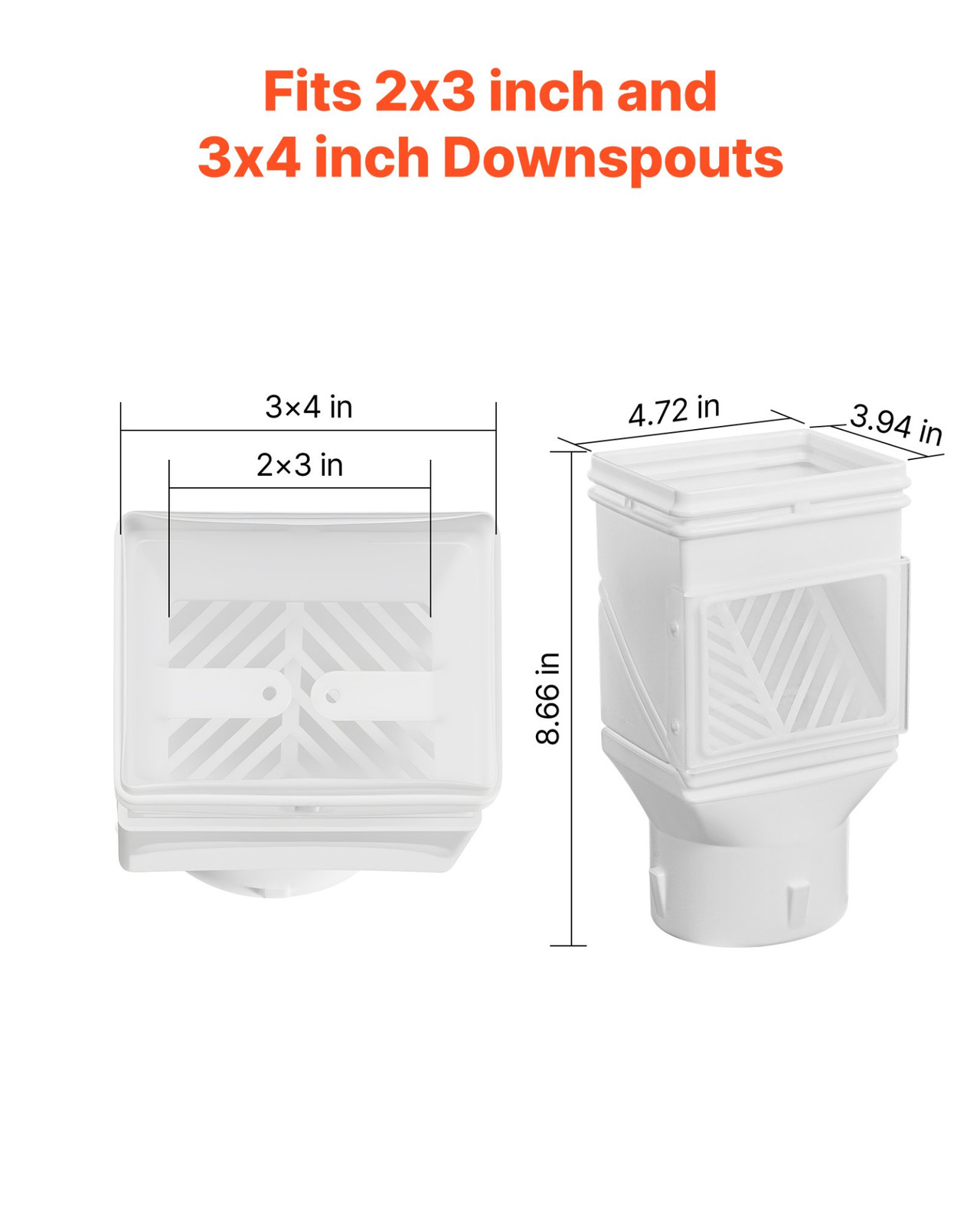 VEVOR Gutter Downspouts, Downspout Diverter Rainwater Collection System Fits for