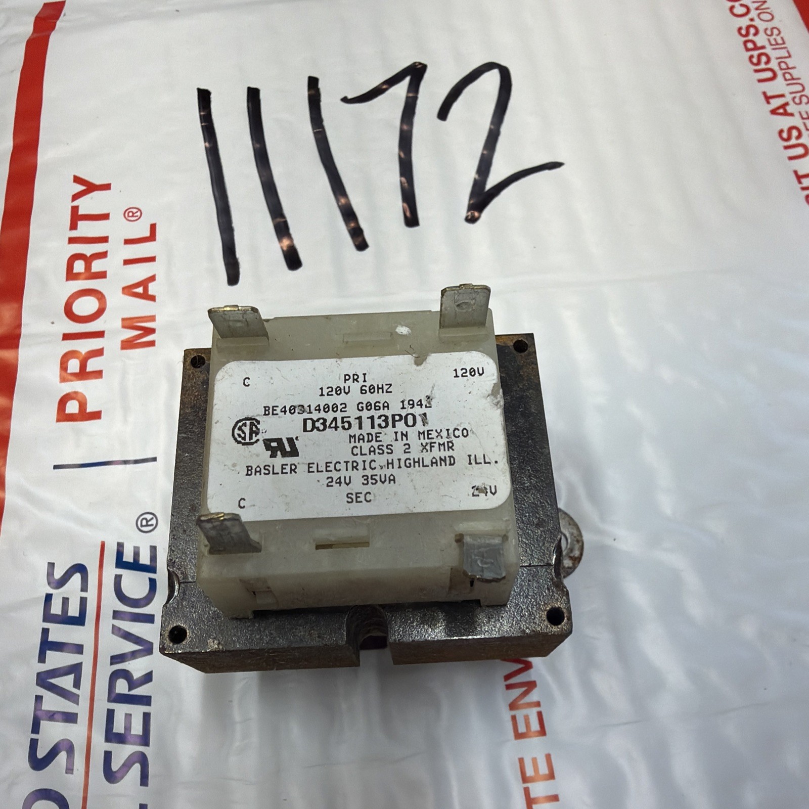 Basler Electric D345113P01 BE40314002 Furnace Transformer