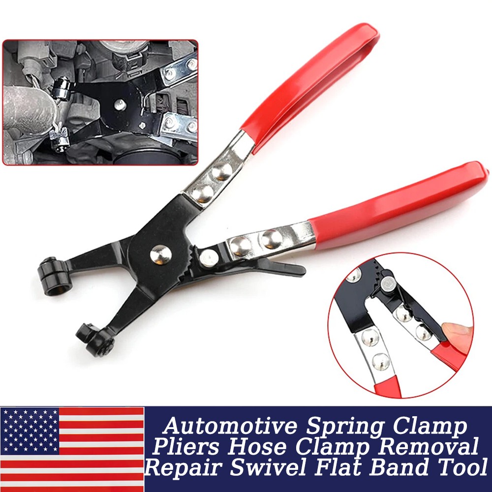 Automotive Spring Clamp Pliers Hose Clamp Removal Repair Swivel Flat Band Tool