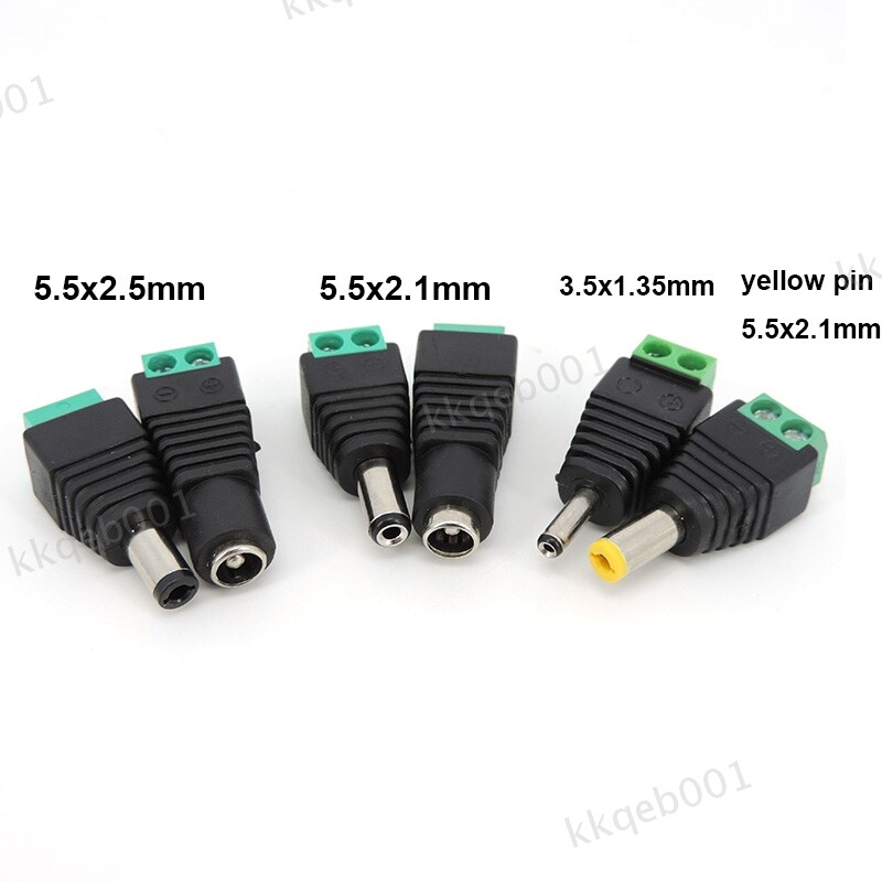 DC Power Female Male 5.5 x 2.1MM 5.5*2.5MM 3.5*1.35MM Jack Plug Connector cable