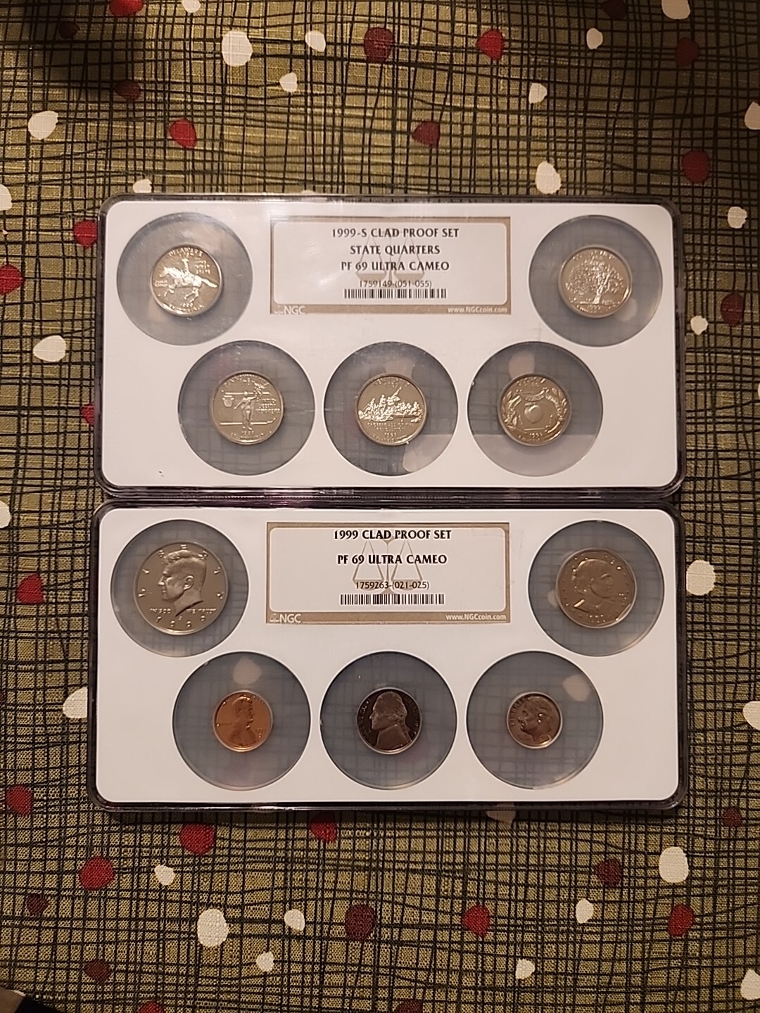 1999-S CLAD PROOF SET, COMPLETE MULTI COIN SET OF 10 COINS NGC PF69 ULTRA CAMEO