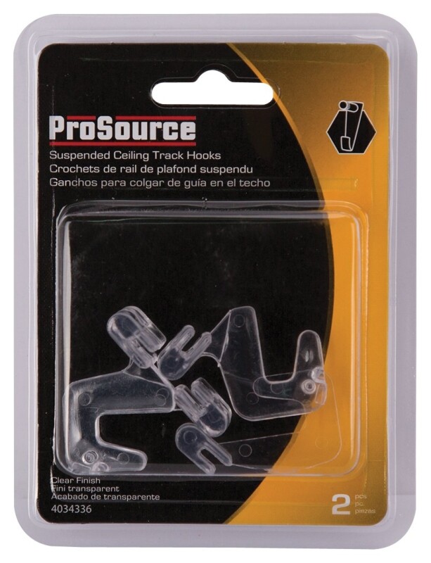 NEW PROSOURCE GB72733-PS PACK 2 CLEAR SUSPENDED CEILING TRACK HOOKS 4034336