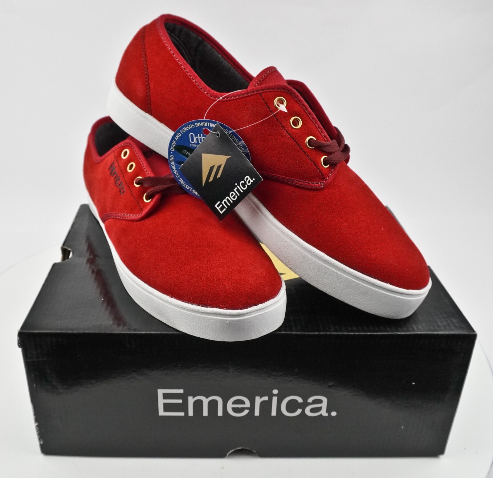 Vintage Emerica Romero Laced Skate Skateboard BMX Shoes, Mens US 10.5 Red NOS