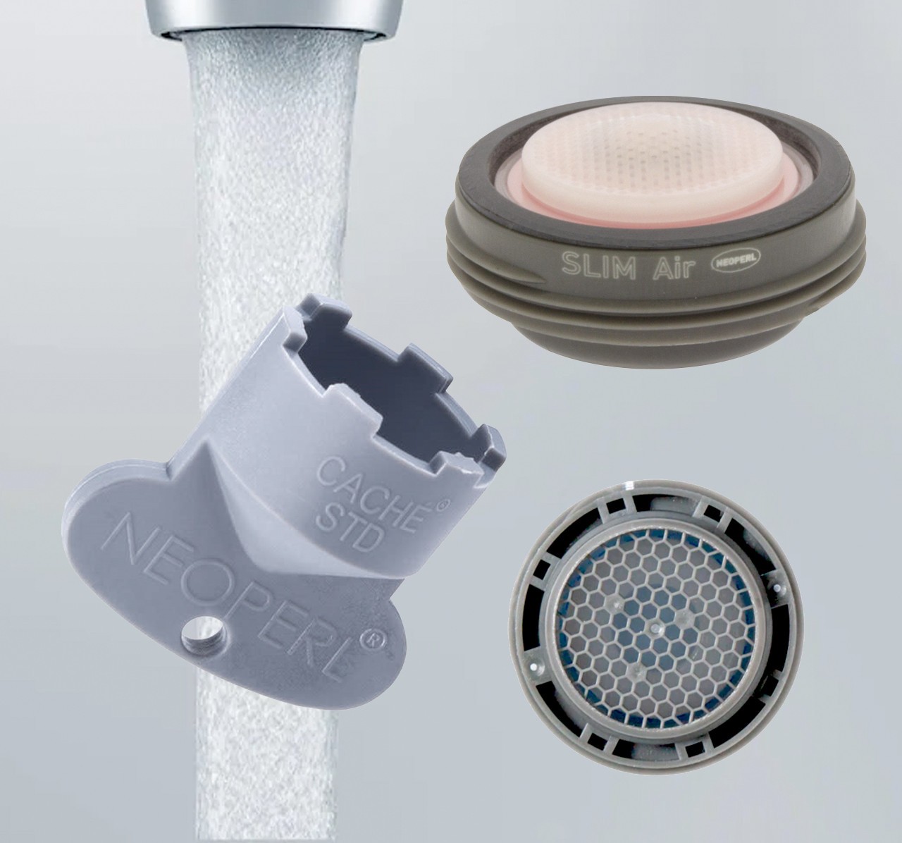 Neoperl Slim Air Aerator 1.2 gpm & Install Key M24 Size Perlator