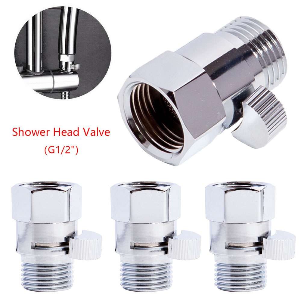 4PCS G1/2" Brass Flow Quick Control Shut-OFF Valve Shower Head Water Saver