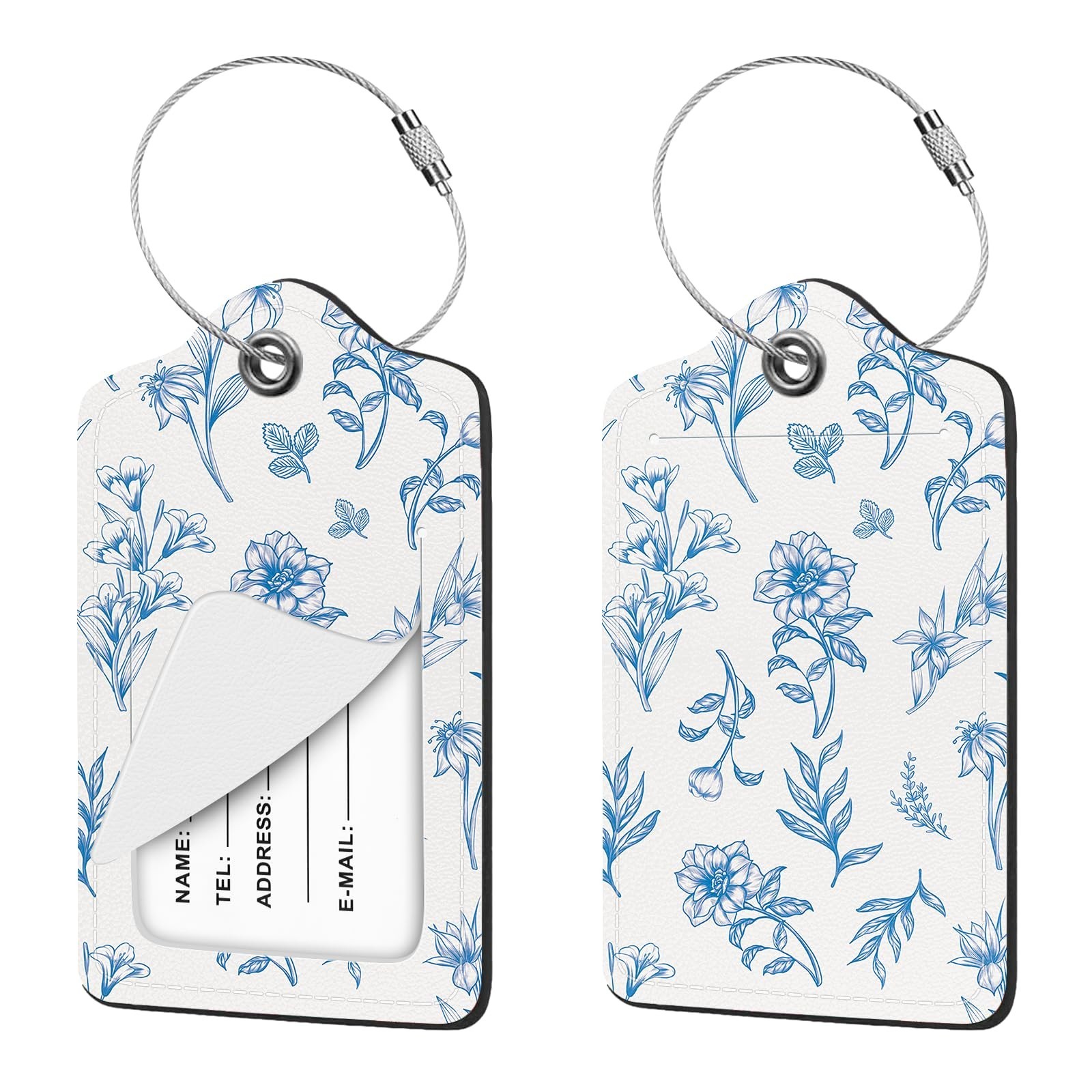 2Pcs Floral Cute Luggage Tag for Suitcases Women Cruise Travel | Travel Essen...