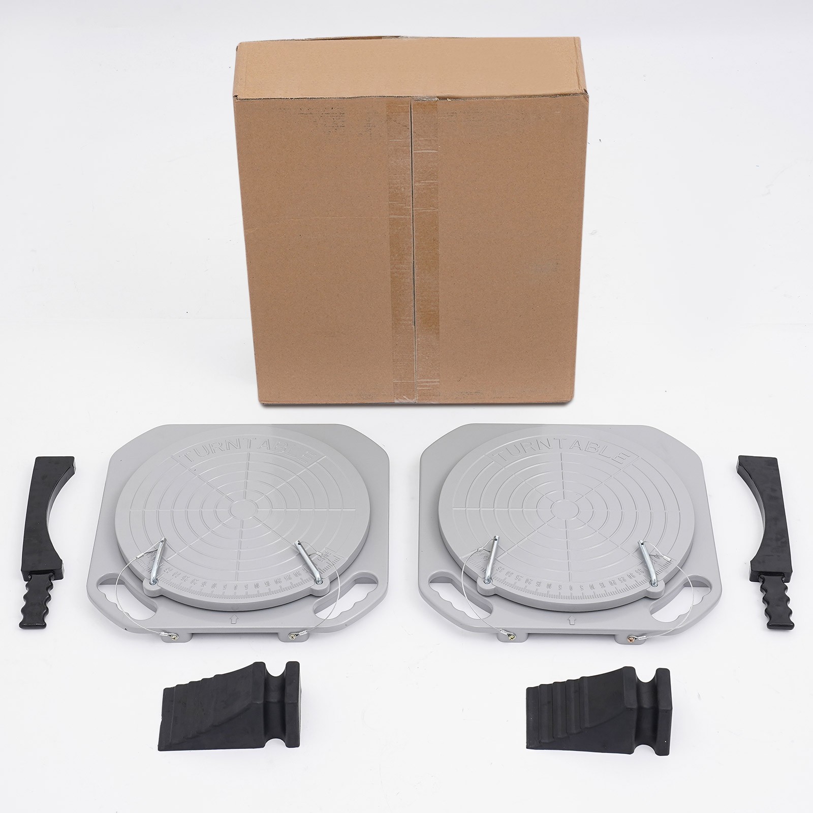 2pcs 3-Ton Front End Wheel Alignment Turntable Plate 360° Rotating Plate Table