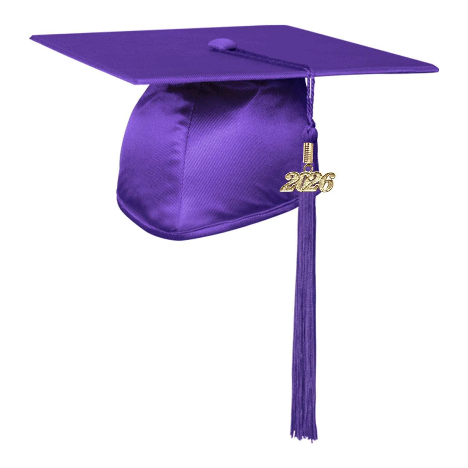 Endea Graduation Shiny Adult Purple Cap & Tassel High School and College