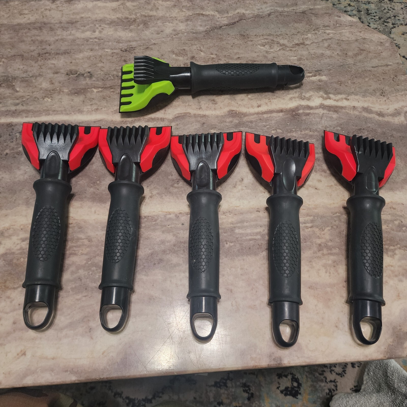 Lot Of 7 Hopkins- Subzero  Ice Scraper with 11" Non-Slip Grip Handle-Made In USA