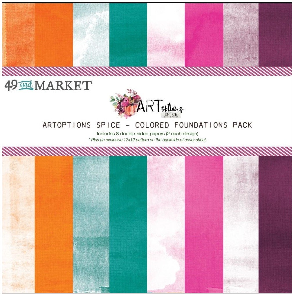 ARToptions Spice Colored Foundations Collection Pack, 8 DS scrapbook papers
