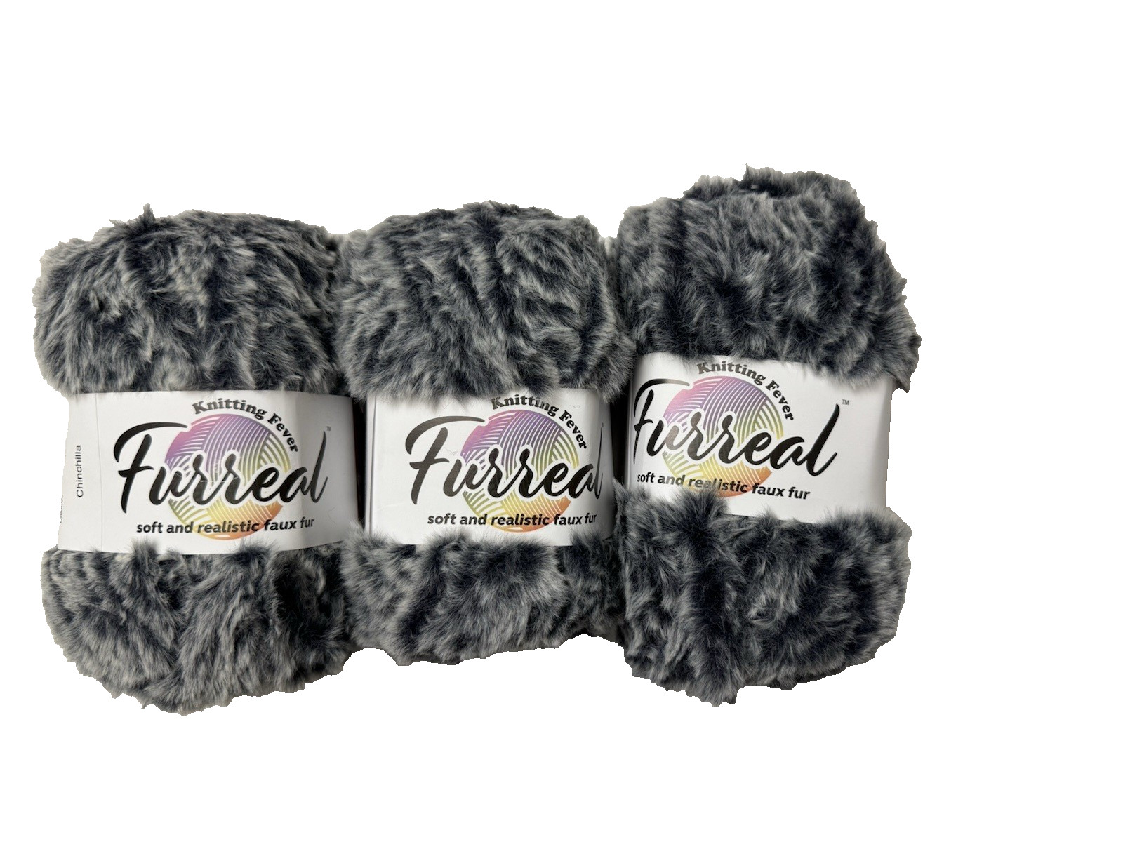 Knitting Fever - FURREAL- Soft & Furry Faux Fur! Color: Chinchilla  -3 available