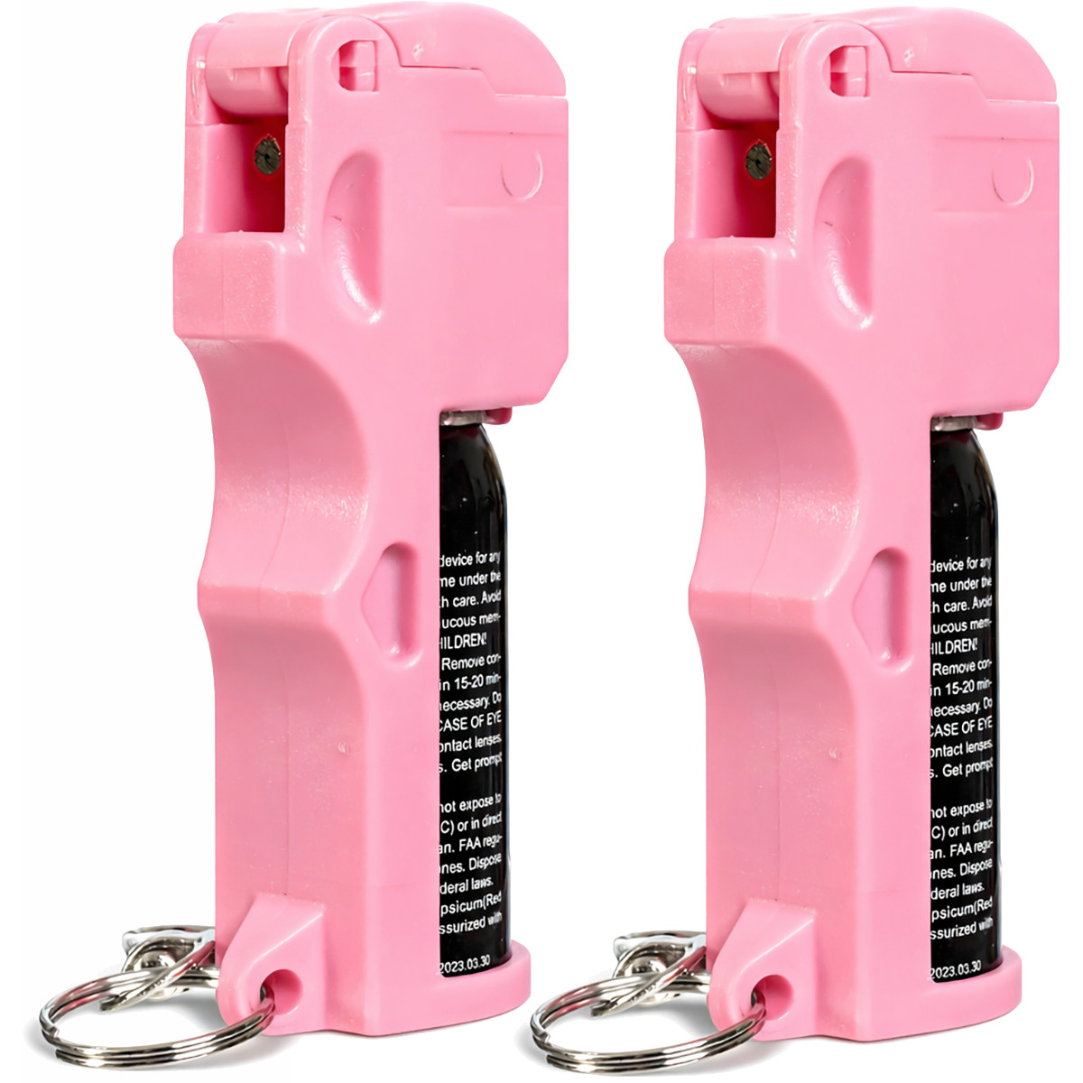 Burn Pepper Spray 2 Pack 0.5 oz Keychain Self Defense Pink w/ Safety Lock