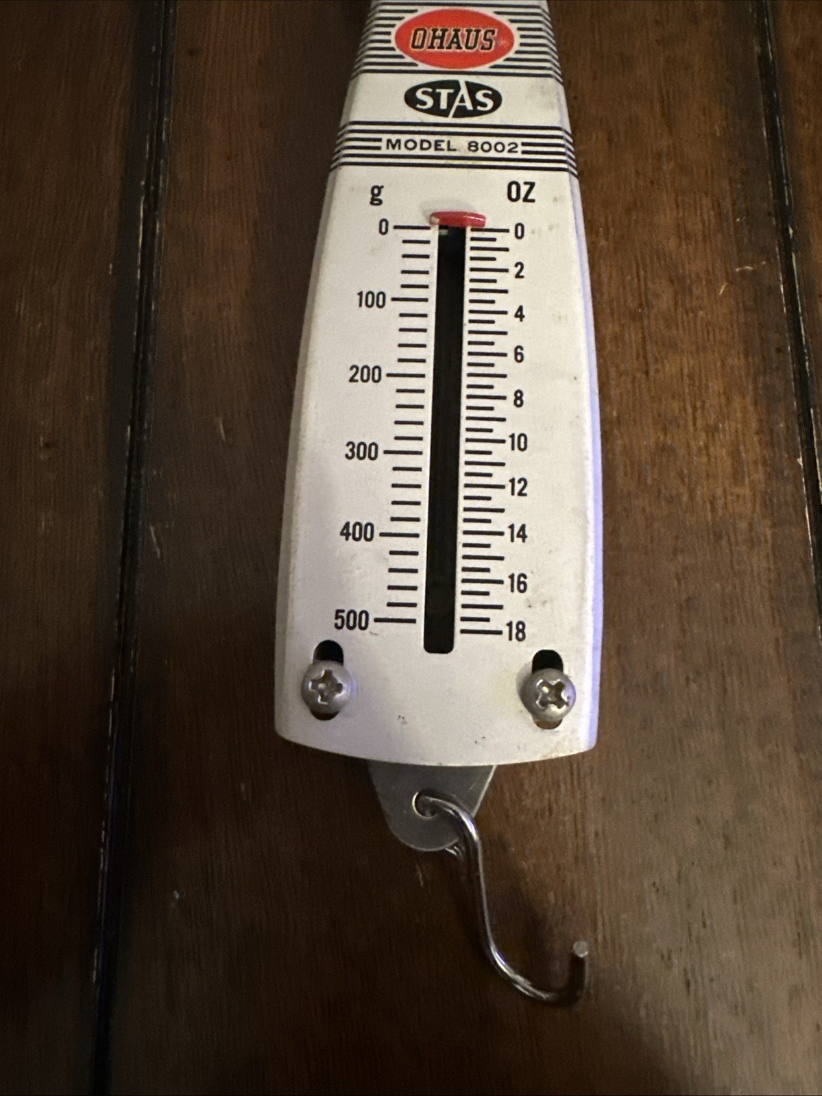 OHAUS Stas 8002 Hanging Scale 500g 18 Ounces Union NJ Made In USA VGC
